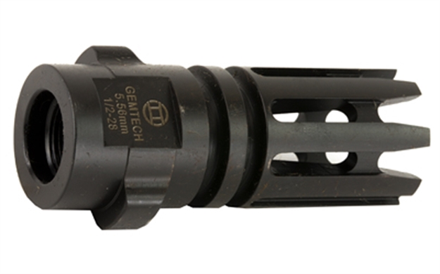 Picture of Gemtech 12145 Quickmounts Flash Hider Black Steel With 1/2"-28 Tpi Threads & 2.40" Oal For 5.56X45mm Nato Ar-Platform QMG5FH 609224348037
