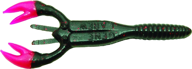 Picture of Gene Larew Salt Craw Crawfish, 4", Black Neon/Fire, 10/Bag