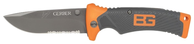 Picture of Gerber Bear Grylls Knife Folding Sheath Knife, 3.6" Partly Serrated Drop Point Blade, Clam
