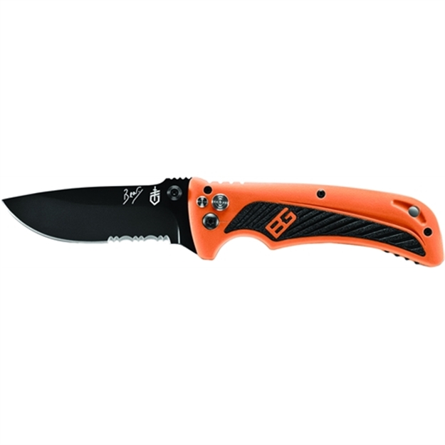Picture of Gerber Bear Grylis Assisted Opening Folding Knife, 3" Partially Serrated Blade, Pocket Clip Trap Blister