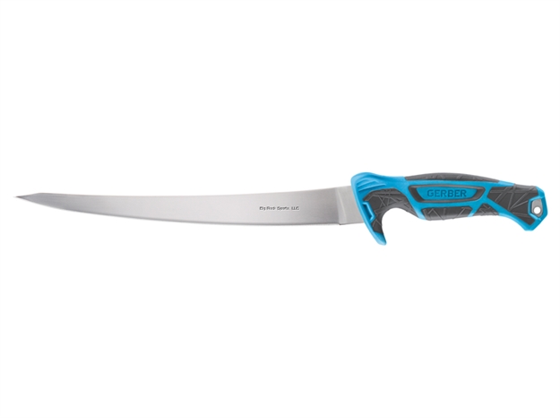 Picture of Gerber Controller 10" Fillet Knife, Saltrx, 9Cr Stainless Steel, Hard Sheath With Sharpener, Cyan, Hanging Box