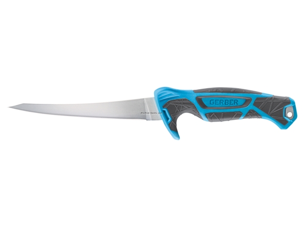 Picture of Gerber Controller 6" Fillet Knife, Saltrx, 9Cr Stainless Steel, Hard Sheath With Sharpener, Cyan, Hanging Box
