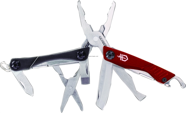 Picture of Gerber Dime Compact Multi-Tool, 10 Tools, Stainless, Red