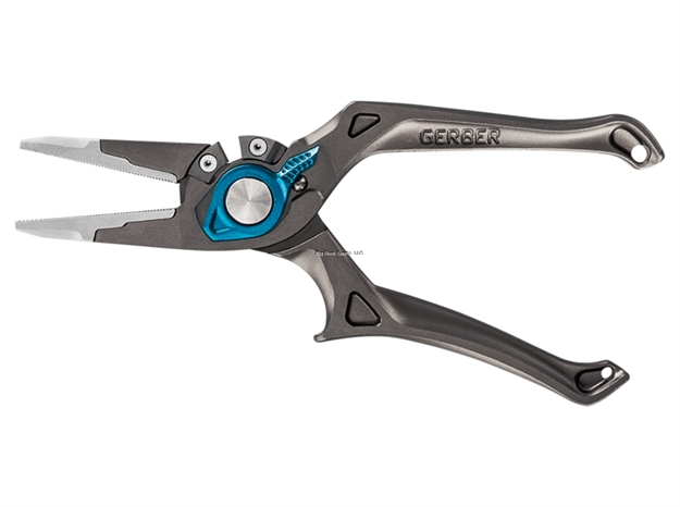 Picture of Gerber Magniplier 7.5" Locking Pliers, Salt Rx, Carbide Line Cutter, Ergonomic Design, Anodized Aluminum, Cyan, Hanging Box