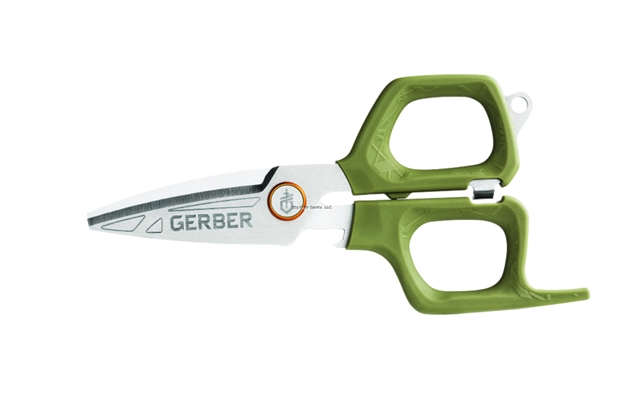 Picture of Gerber Neat Freak Braided Line Cutters, Micro Serrated Blades, Split Shot Crimp, Ergonomic Handle, Sage, Hanging Card