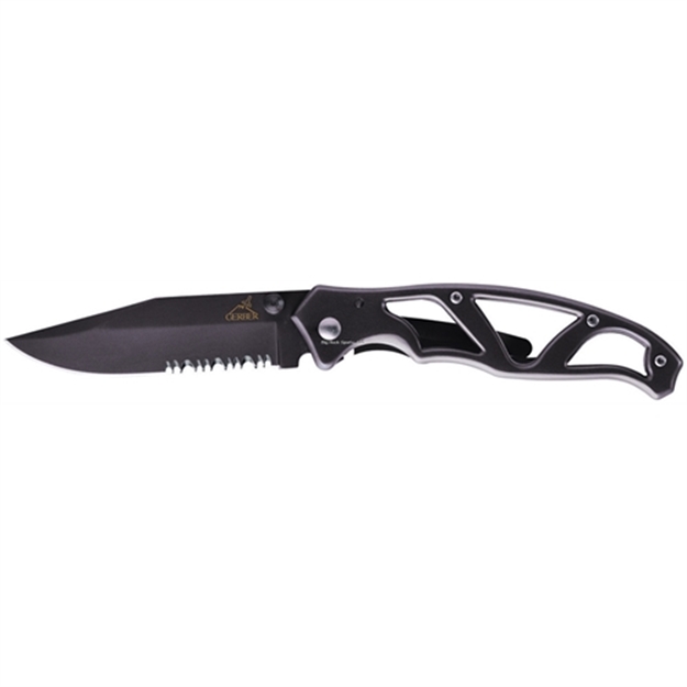 Picture of Gerber Paraframe I Folding Knife, Ti-Grey, 3.01" Serrated Edge Blade, Clam