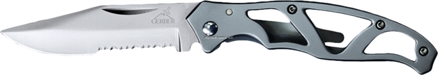 Picture of Gerber Paraframe Mini Folding Knife, Stainless, 2.22" Partially Serrated Blade, Clam