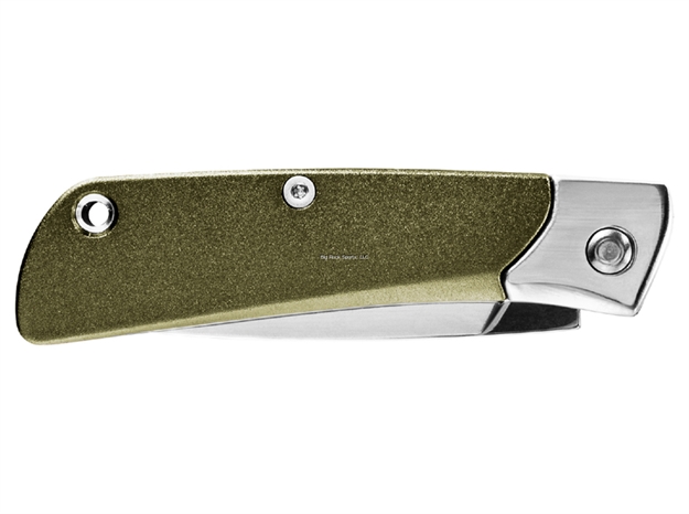 Picture of Gerber Wingtip Pocket Folding Knife, Drop Point Blade, Nail Nick Opening, Lanyard Hole, Green, Clam