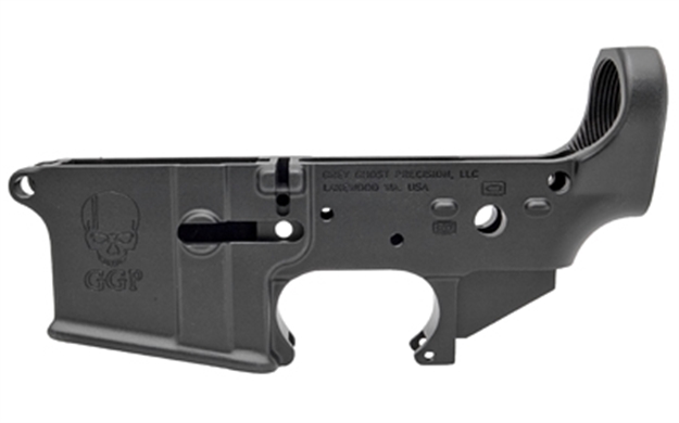 Picture of  Grey Ghost Precision Ggpc Cornerstone  Lower Receiver Multi-Caliber, 7075-T6 Aluminum W/Black Anodized Finish, Nylon Tipped Tensioning Screw, Flared Mag Well 856054008192