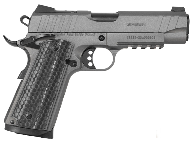 Picture of  Girsan 391145 Mc1911 C Influencer Compact 10Mm Auto 9+1 4.40" Black Steel Barrel, Tungsten Gray Cerakote Optic Ready/Serrated Steel Slide & Frame W/Picatinny Rail & Beavertail, Gray Polymer Grip 741566906985
