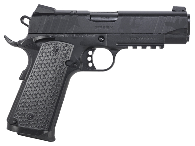 Picture of  Girsan 391154 Mc1911 C Influencer Compact 45 Acp 8+1 4.40" Black Steel Barrel, Black Camo Optic Ready/Serrated Steel Slide & Frame W/Picatinny Rail & Beavertail, Black Polymer Grip