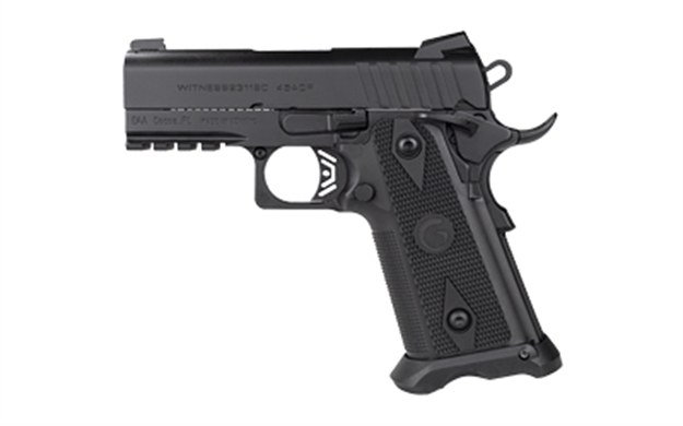 Picture of  Girsan 395055 Witness2311  45 Acp 11+1 3.40" Black Steel Barrel, Black Serrated Steel Slide, Black Polymer Frame W/Beavertail & Picatinny Rail, Black Checkered Polymer Grip, Ambidextrous 741566907098