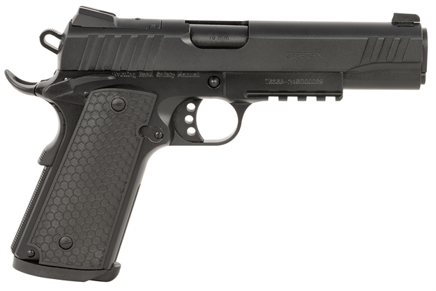 Picture of  Girsan 391048 Mc1911 S Influencer Full Size 10Mm Auto 9+1 5" Blued Steel Barrel, Black Optic Ready/Serrated Steel Slide & Frame W/Picatinny Rail & Beavertail, Black Polymer Grip 741566906701