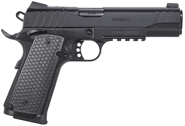 Picture of  Girsan 391049 Mc1911 S Influencer Full Size 38 Super 9+1 5" Blued Steel Barrel, Black Optic Ready/Serrated Steel Slide & Frame W/Picatinny Rail & Beavertail, Black Polymer Grip 741566906732