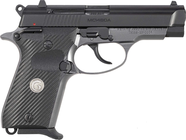 Picture of  Girsan 390817 Mc14bda  380 Acp 13+1 3.80" Black Steel Barrel, Black Serrated Steel Slide, Stainless Aluminum Frame W/Beavertail, Black Polymer Grip 741566906909