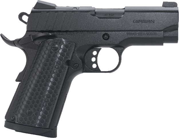 Picture of  Eaa Girsan 391041 Mc1911 SC Influencer Sub-Compact 45 Acp 6+1 3.40" Blued Steel Barrel, Black Cerakote Optic Ready/Serrated Steel Slide & Frame W/Picatinny Rail & Beavertail, Gray Polymer Grip 741566906657