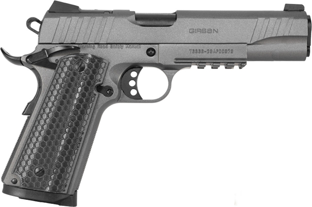 Picture of  Girsan 391147 Mc1911 S Influencer Full Size 45 Acp 8+1 5" Black Steel Barrel, Tungsten Gray Cerakote Optic Ready/Serrated Steel Slide & Frame W/Picatinny Rail & Beavertail, Gray Polymer Grip 741566906947