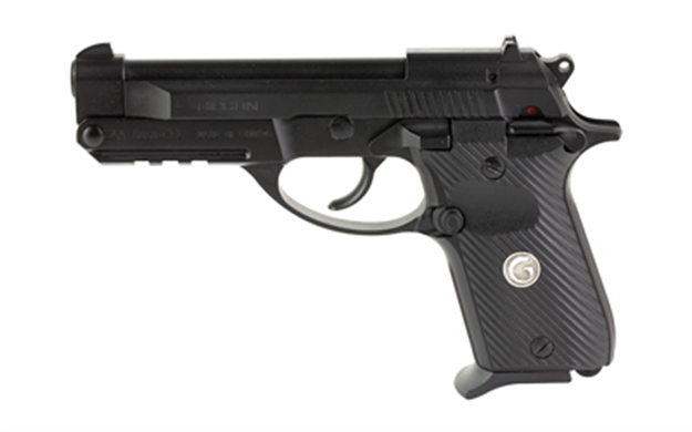 Picture of  Eaa Girsan 390850 MC 14T Solution Compact Frame 380 Acp 13+1, 4.50" Black Steel Tip-Up Barrel, Serrated Steel Slide & Aluminum Frame W/Picatinny Rail, Black Checkered Polymer Grip Ambidextrous