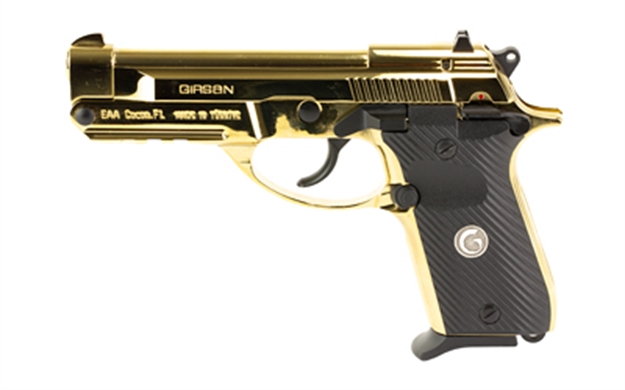 Picture of  Girsan 390870 MC 14T Solution Compact Frame 380 Acp 13+1 4.50" Gold Plated Pvd Steel Tip-Up Barrel, Gold Plated Serrated Steel Slide, Gold Plated Aluminum Frame W/Picatinny Rail, Black Polymer Grip