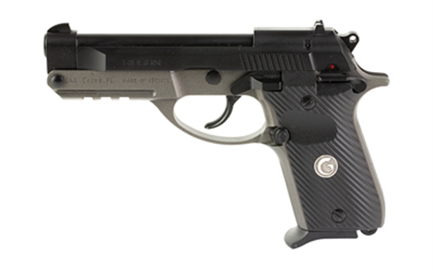 Picture of  Eaa Girsan 390855 MC 14T Solution Compact Frame 380 Acp 13+1, 4.50" Black Steel Tip-Up Barrel & Serrated Steel Slide, Matte Stainless Aluminum Frame W/Picatinny Rail, Black Polymer Grip, Ambidextrous 741566906015