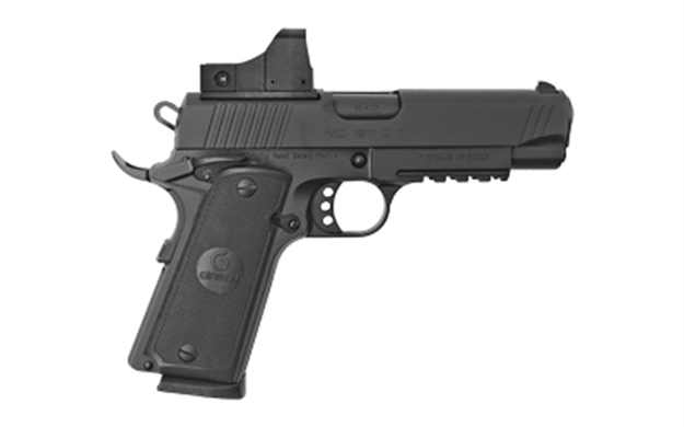 Picture of  Eaa Girsan 390071 Mc1911 C TV Carry 45 Acp 8+1 4.40" Black Steel Barrel, Blued Optic Ready/Serrated Slide, Black Steel Frame W/Picatinny Rail & Beavertail, Ambidextrous, Red Dot