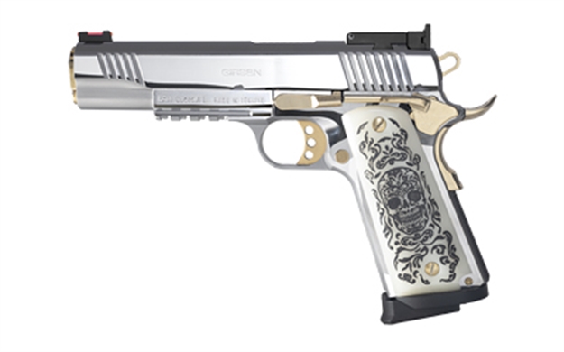 Picture of Eaa Mc1911s Liberadore 9Mm Stainless/Gold Engraved 10Rd< 391054