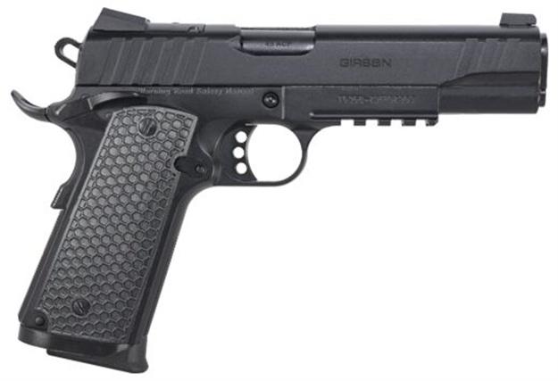 Picture of  Eaa Girsan 391047 Mc1911 S Influencer Full Size 45 Acp 8+1 5" Blued Steel Barrel, Black Optic Ready/Serrated Steel Slide & Frame W/Picatinny Rail & Beavertail, Black Polymer Grip 741566906718