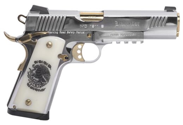 Picture of Girsan Mc1911s Liberadore II 9Mm 10Rd Chrome Gold Engraved 391053 741566907180