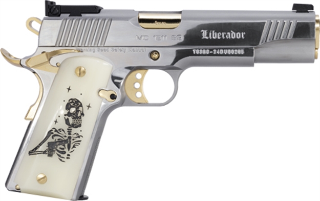 Picture of Girsan Mc1911s Liberadore Iii 9Mm Skeleton Chrome/Gold 9Rd 391051
