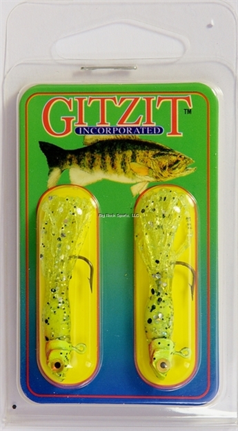 Picture of Gitzit Little Tough Guy Jig, 1 1/2", 1/16 Oz, SZ 6 Hook, Chartreuse, 2/Pack