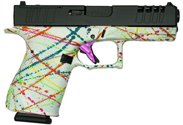 Picture of Glfa 19 Striker 9Mm 4" 15 Shot Blk Slide Splatter White Frame GL19SWHT