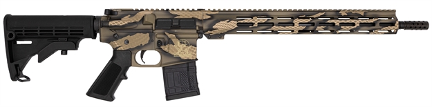 Picture of Great Lakes Firearms  Ar-15  223 Wylde 16" 30+1, Serpent Tan Camo Rec/15" Handguard, Black M4 Stock & A2 Grip, Muzzle Brake GL15223SGRN