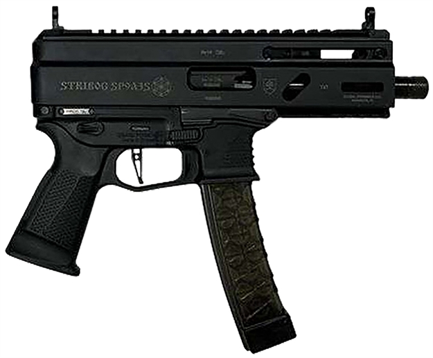 Picture of Grand Power 810091152836 Stribog Sp9a35s 9Mm Luger 30+1 8" Black Picatinny Rail Receiver, SB Tactical Brace, Black Polymer Grip SP9A3S-SB