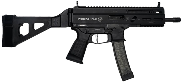 Picture of Grand Power 850003223056 Sp9a1 Stribog 9Mm Luger 30+1 8" Black Threaded Barrel M-Lok Handguard Black Aluminum Picatinny Rail Receiver SB Tactical Brace, Black Polymer Grip, Thread Protector SP9A1-SB