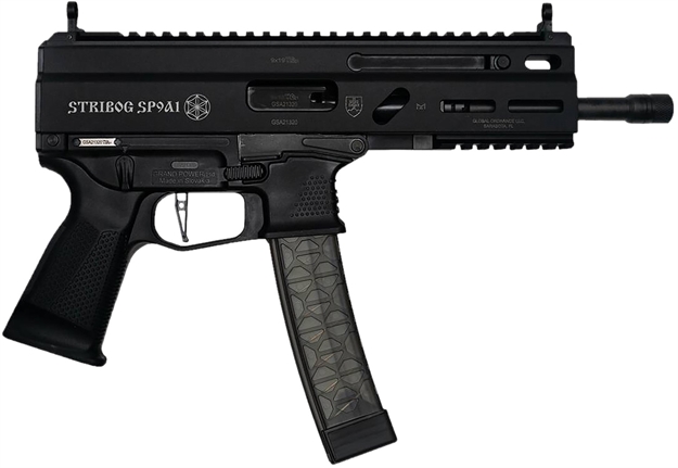 Picture of Grand Power 8588005808378 Sp9a1 Stribog 9Mm Luger 30+1 8" Black Threaded Barrel, M-Lok Handguard, Black Aluminum Picatinny Rail Receiver, Black Polymer Grip, Thread Protector GPSP9A1