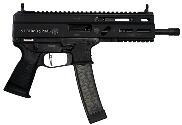 Picture of Grand Power 8588005808538 Sp9a3 Stribog 9Mm Luger 30+1 8" Black Threaded Barrel, M-Lok Handguard, Black Aluminum Picatinny Rail Receiver, Rear Picatinny Rail, Black Polymer Grips GRP8588005808538