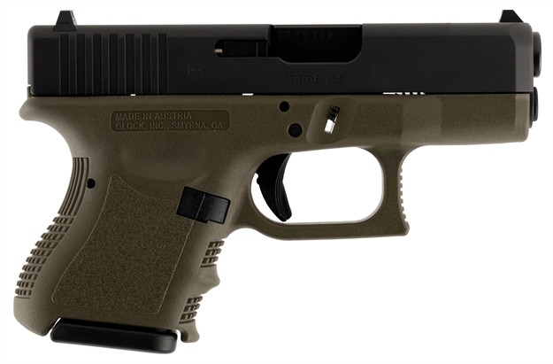 Picture of Glock G26 Standard Semi Auto Pistol 9Mm, OD Geen,  3.5 In, Poly Grp 10+1 Rnd, Fixed Sights