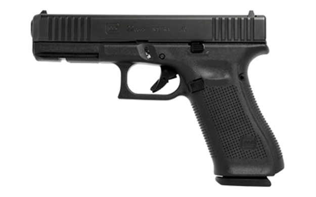 Picture of Glock Ua225s203 G22 Gen5 U.S. 40 S&W 4.49" 15+1 Black Ndlc Steel With Front Serrations Slide Black Rough Texture Interchangeable Backstraps Grip