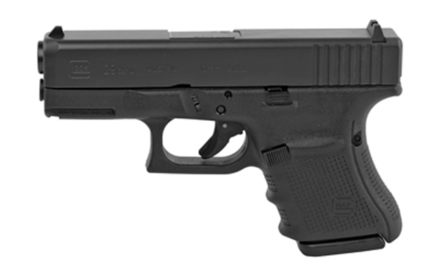 Picture of  Glock Pg2950201 G29 Gen4 Subcompact 10Mm Auto  3.78" Barrel 10+1,  Black Frame & Steel Slide, Finger Grooved Rough Texture Grip, Modular Backstrap, Reversible Mag. Catch, Safe Action Trigger 764503752018