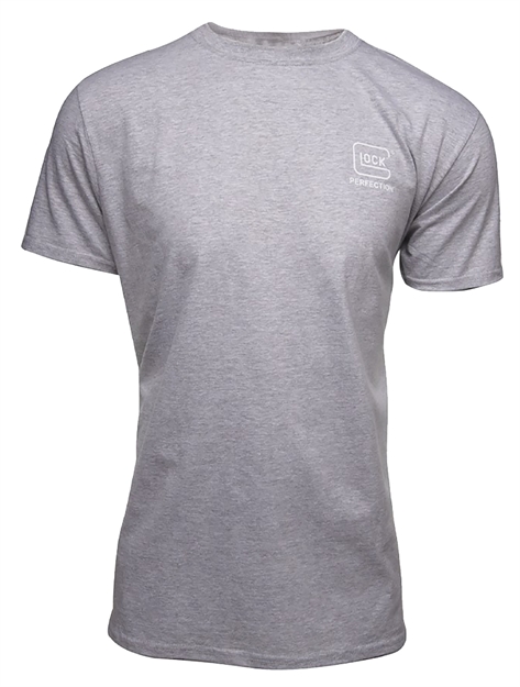 Picture of  Glock Aa75117 Pursuit OF Perfection  Heather Gray Cotton/Polyester Short Sleeve Small 764503042812