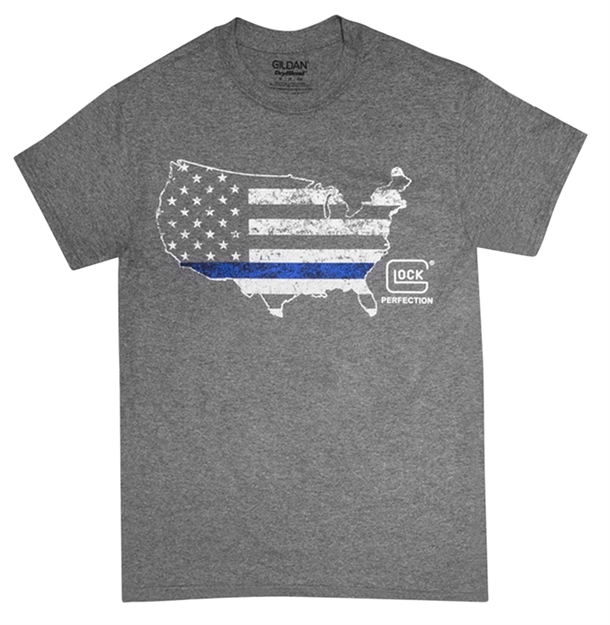 Picture of Glock Ap95154 Blue Line T-Shirt Short Sleeve Small Gray