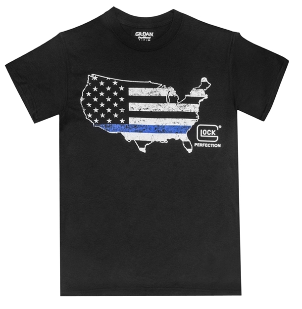 Picture of Glock Ap95160 Blue Line T-Shirt Short Sleeve Small Black
