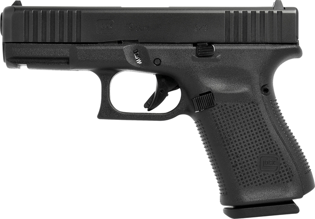 Picture of Glock G19515us G19 Gen5 U.S. 9Mm Luger 4.02" 15+1 Black Polymer Frame Black Ndlc Steel With Front Serrations Slide Black Rough Texture Interchangeable Backstraps Grip