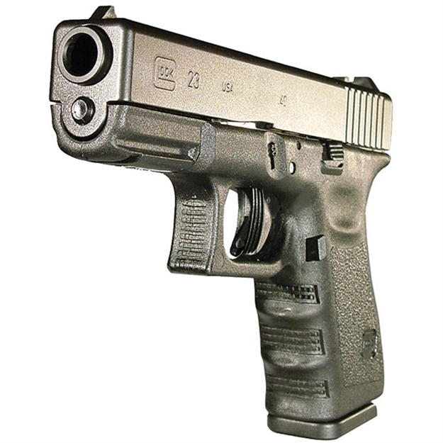 Picture of  Glock Ui2350203 G23 Gen3 Compact 40 S&W 13+1 4.02" Black Steel Barrel, Matte Black Serrated Slide, Black Polymer Frame W/Picatinny Rail, Black Textured Finger Grooved Polymer Grip, Usa Made 764503001215