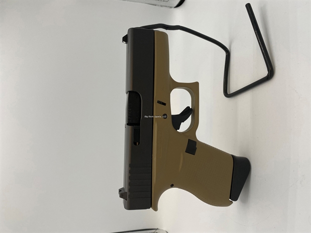 Picture of Glock G43 Semi Auto Pistol, 9Mm, 3.39" Bbl, Poly Grip, 6+1 RD Single Stack, Fixed, Coyote Tan Cerakote