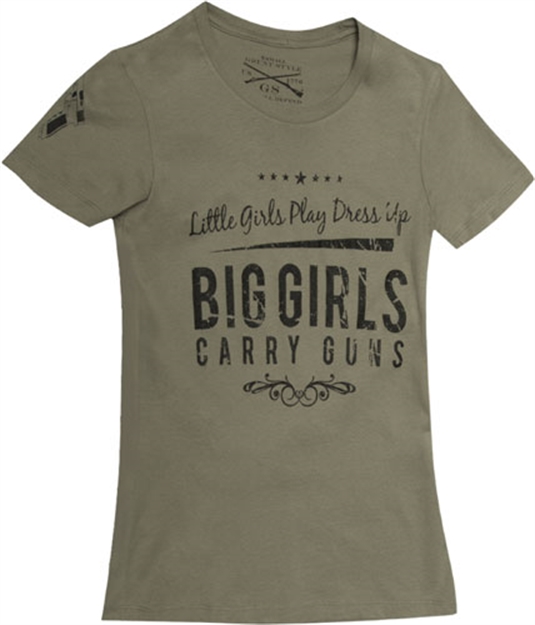 Picture of Glock OD Green Short Sleeve T Shirt Big Girl W/Guns Med