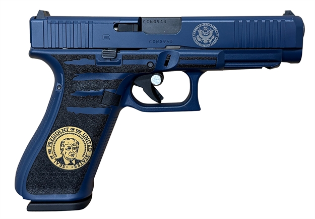 Picture of  Glock Pa475s204mospresblu G45 Gen5 Mos Compact Frame 9Mm Luger 17+1 4.02" Black Gmb Barrel Mos Cut/Serrated Steel Slide Polymer Frame W/Picatinny Rail Ambidextrous