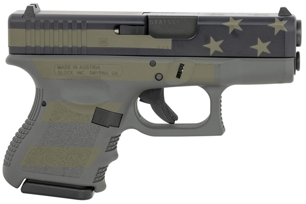 Picture of  Glock Pi2750204op G27 Gen3 Subcompact 40 S&W  3.43" Barrel 9+1, Operator Flag Cerakote Frame & Slide, Finger Grooved Textured Polymer Grip, Safe Action Trigger