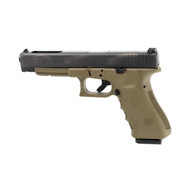 Picture of Glock Pi3437103 G34 Double 9Mm Luger 5.3" 17+1 OD Green Grip Black