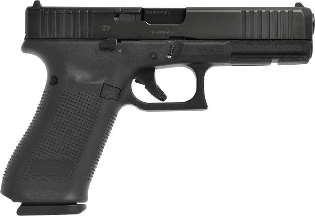 Picture of Glock Ua175s301mosab G17 Gen5 9Mm Luger 4.49" 10+1 Black Ndlc Steel With Front Serrations & Mos Cut Slide Black Rough Texture Interchangeable Backstraps Grip Ameriglo Sights